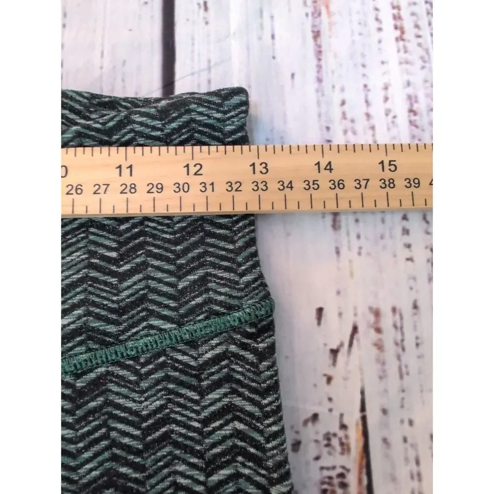 Lululemon Wunder Train Cropped Leggings Womens Size 6 Green Herringbone